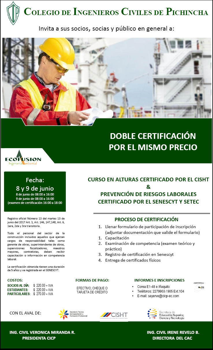 Certificación en Prevención de Riesgos Laborales y Alturas