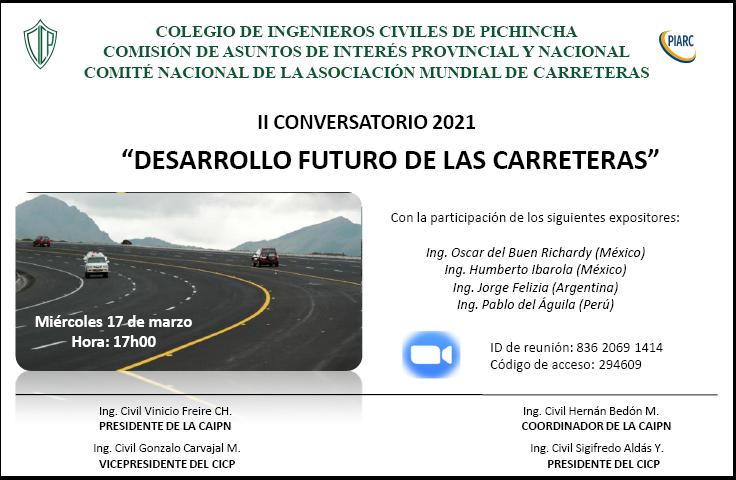 II Conversatorio 2021: "Desarrollo Futuro de las Carreteras"