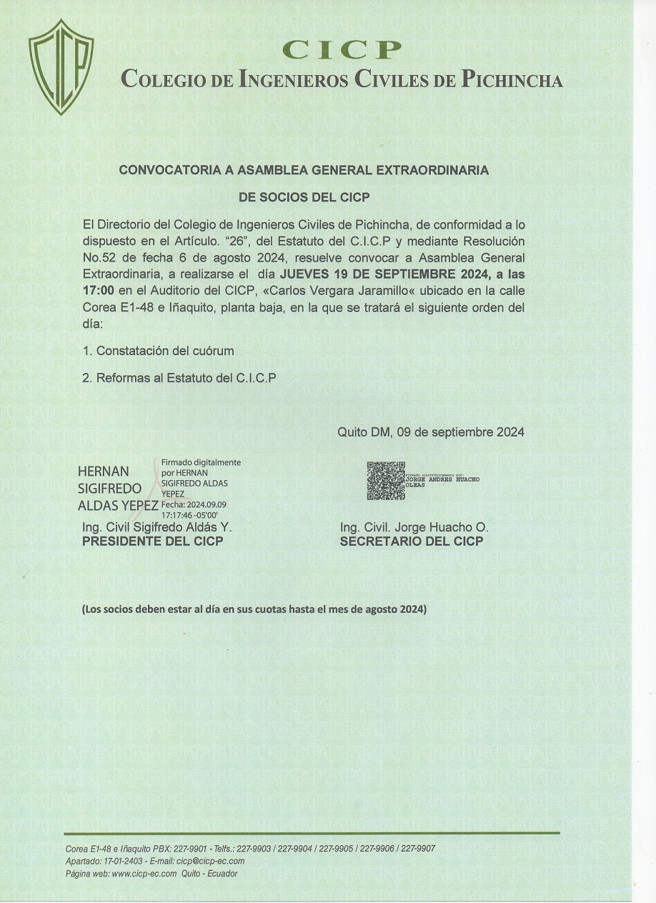 Convocatoria a Asambea Extraordinaria