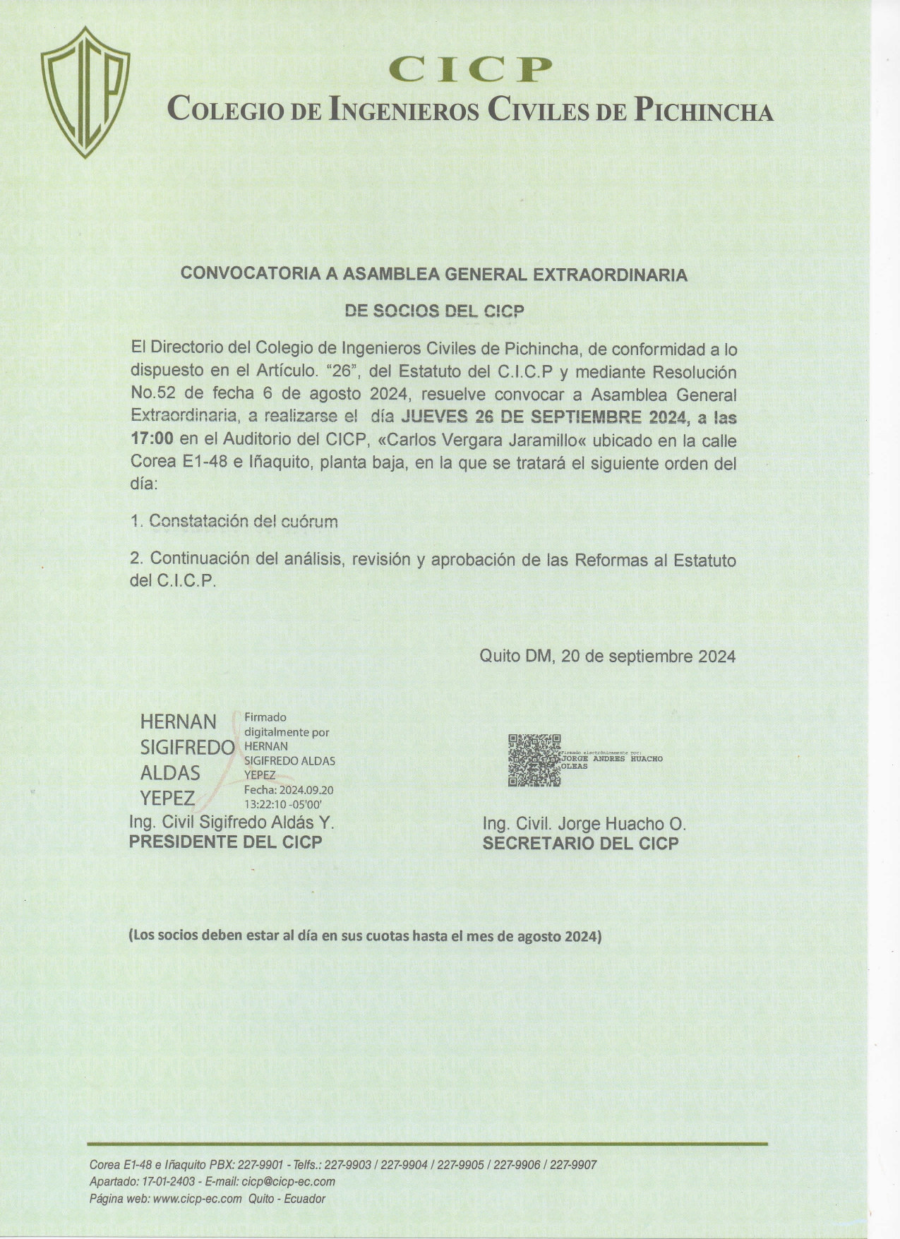 Convocatoria a Asamblea Extraordinaria jueves 26 de septiembre page 0001