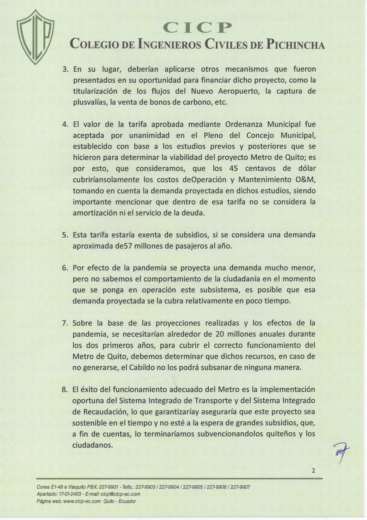 Comunicado a los Ciudadanos de Quito page 0002