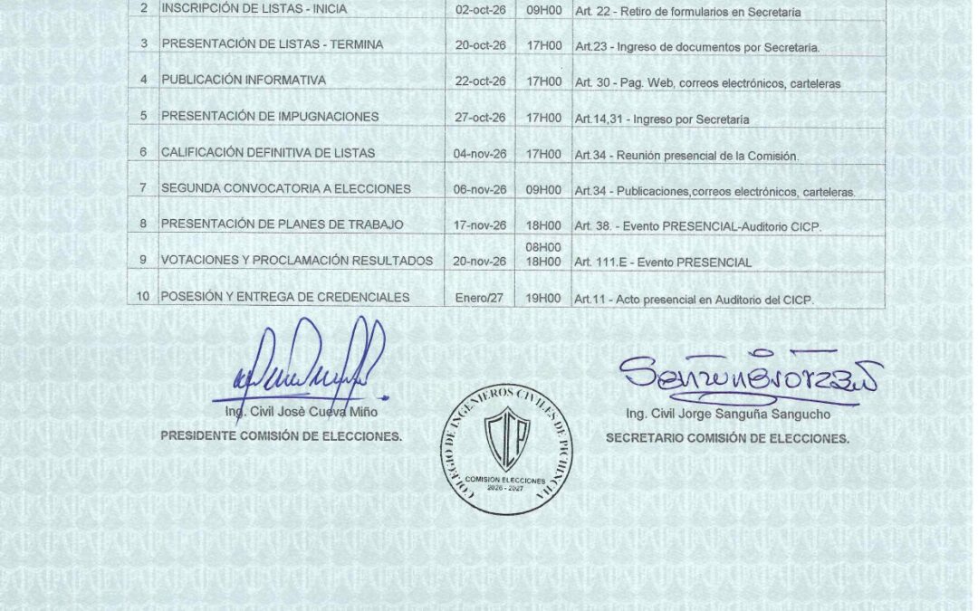 Calendario de Actividades